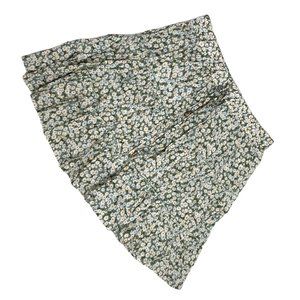 Green and White Floral Print Tiered Skirt - Size XL